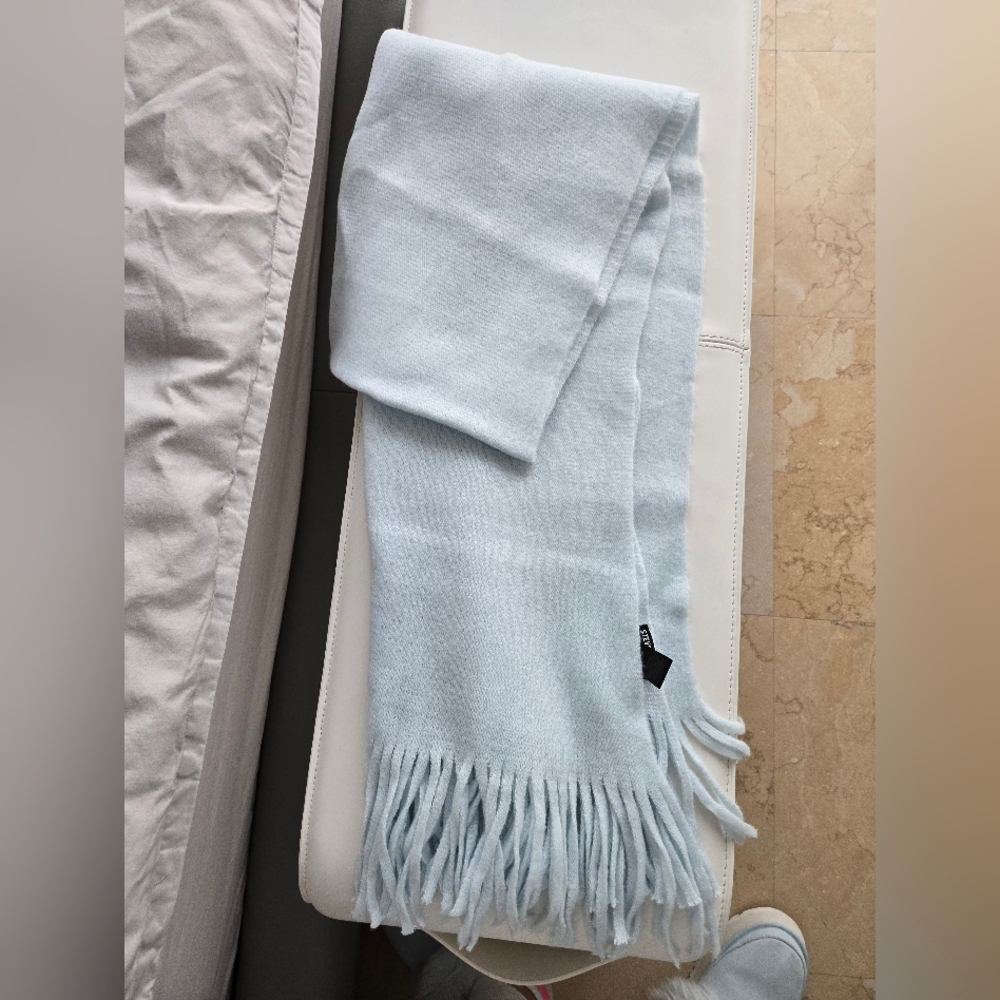 Steve Madden Soft Sky Blue Fringed Scarf